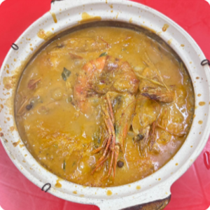 D08 砂煲印尼明虾 Indonesian Claypot Prawn
